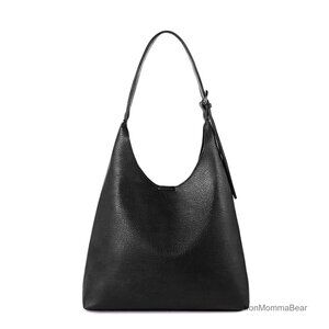 Vegan Leather Slouchy Hobo Shoulder Bag Adjustable Strap Minimal Chic Tote